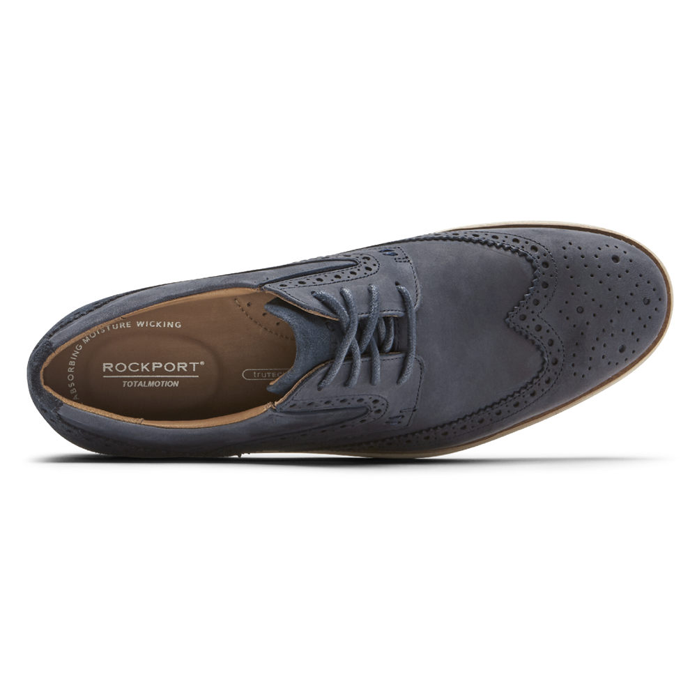 Tenis Rockport Homem Azuis - Total Motion Classic Dress Wingtip - 73561UFZV